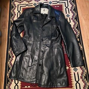 Vintage Old Leather Factory Italian leather coat